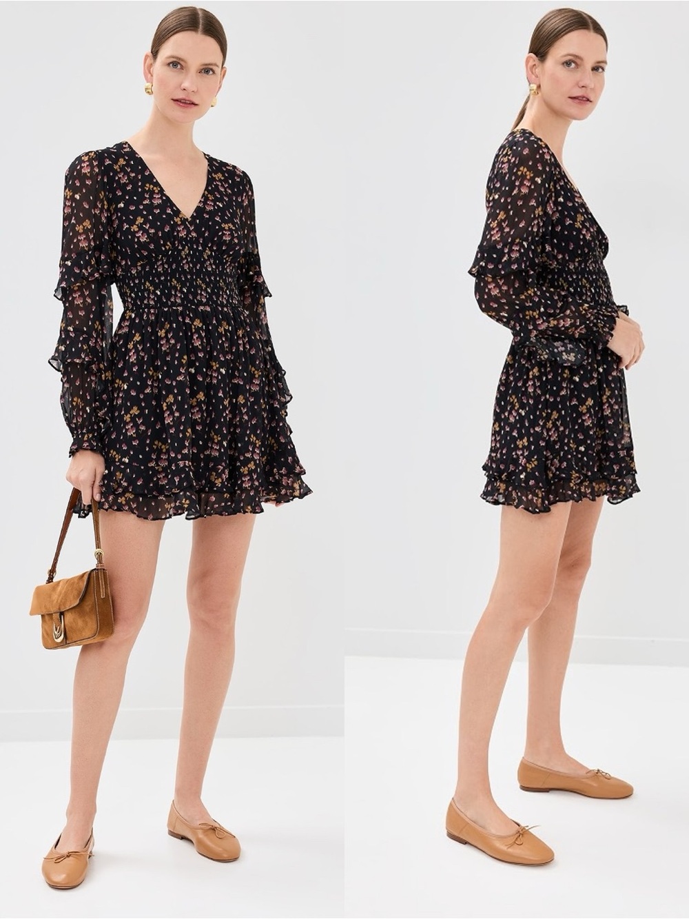 Hill House | NWT Sophie Mini Nap Dress in Lucky Charm Amethyst XS